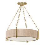 Lámpara colgante metal bronce fibra natural Ø51x1,23 cm - LGLC0183
