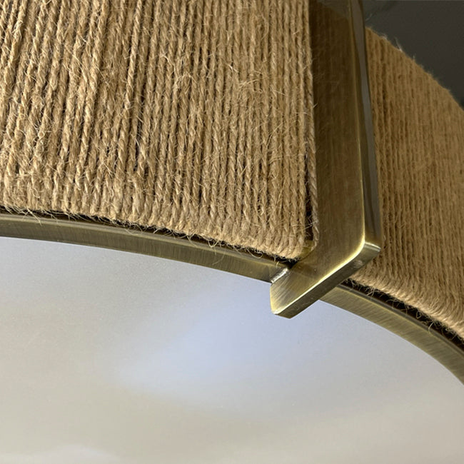 Lámpara colgante metal bronce fibra natural Ø51x1,23 cm - LGLC0183