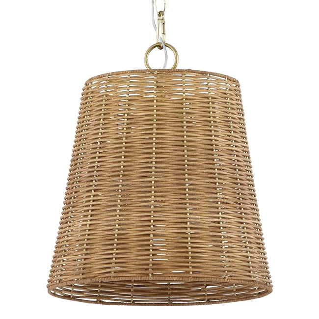 Lámpara colgante metal bronce ratán natural Ø32x33 cm 3 luces E27 - LGLC0184