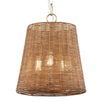 Lámpara colgante metal bronce ratán natural Ø32x33 cm 3 luces E27 - LGLC0184