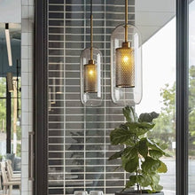 Cargar imagen en el visor de la galería, Lámpara colgante metal bronce 15x64cm E27 - LGLC0186
