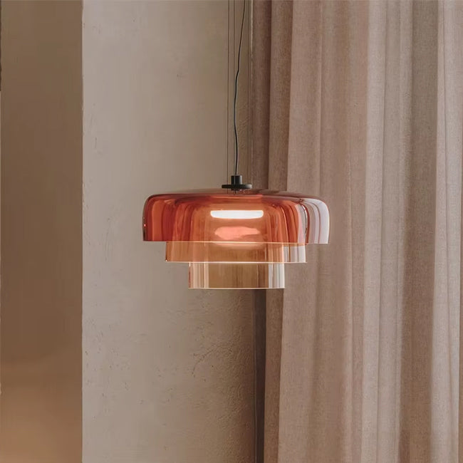 Lámpara colgante vidrio naranjo 42x26cm LED 5W- LGLC0187