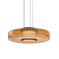 Lámpara colgante vidrio naranjo metal negro Ø45x11cm 12W LED - LGLC0189