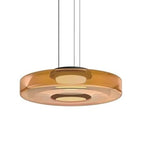 Lámpara colgante vidrio naranjo metal negro Ø45x11cm 12W LED - LGLC0189