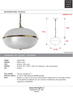 Lámpara colgante vidrio opal metal bronce Ø40 cm 6 luces E27 - LGLC0190