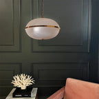 Lámpara colgante vidrio opal metal bronce Ø40 cm 6 luces E27 - LGLC0190