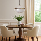 Lámpara colgante vidrio opal metal bronce Ø40 cm 6 luces E27 - LGLC0190