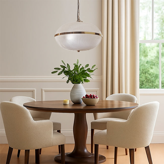 Lámpara colgante vidrio opal metal bronce Ø40 cm 6 luces E27 - LGLC0190