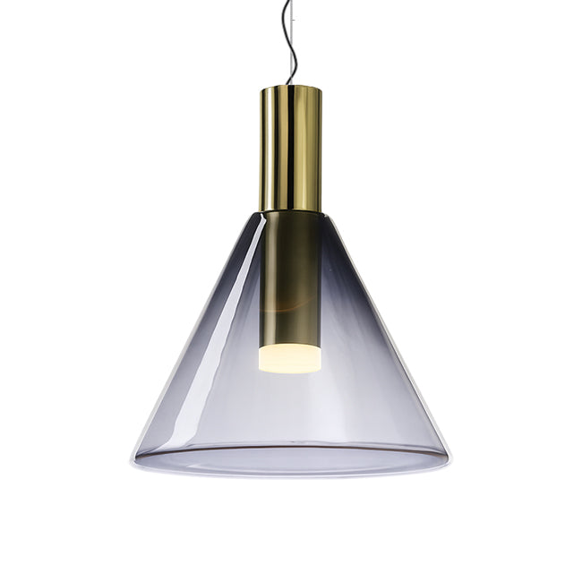 Lámpara colgante bronce vidrio humo Ø30x46cm 8W 3000K - LGLC0191
