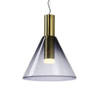 Lámpara colgante bronce vidrio humo Ø30x46cm 8W 3000K - LGLC0191
