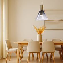 Cargar imagen en el visor de la galería, Lámpara colgante bronce vidrio humo Ø30x46cm 8W 3000K - LGLC0191
