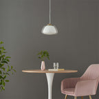 Lámpara colgante vidrio blanco 40x30cm E27 - LGLC0192