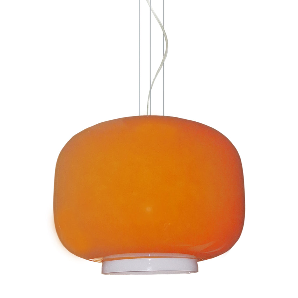 Lámpara colgante vidrio naranjo blanco Ø40 cm E27 - LGLC0194