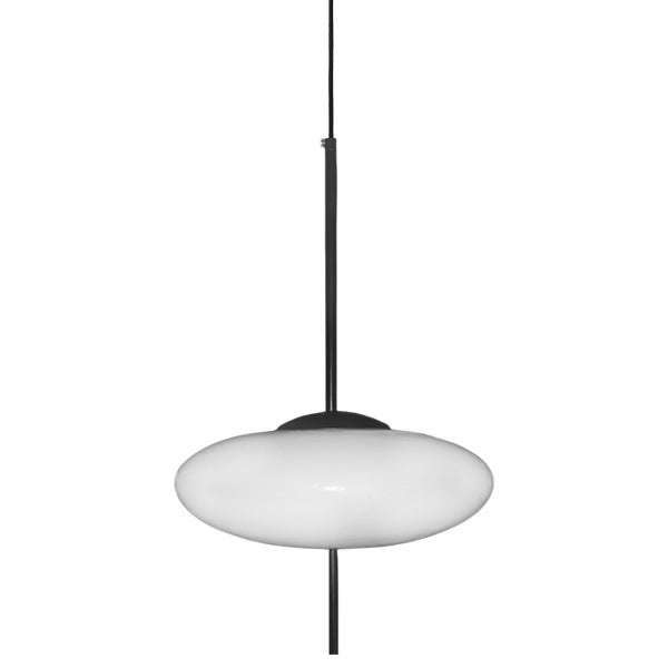 Lámpara colgante metal negro vidrio opal Ø30 cm G9 - LGLC0195