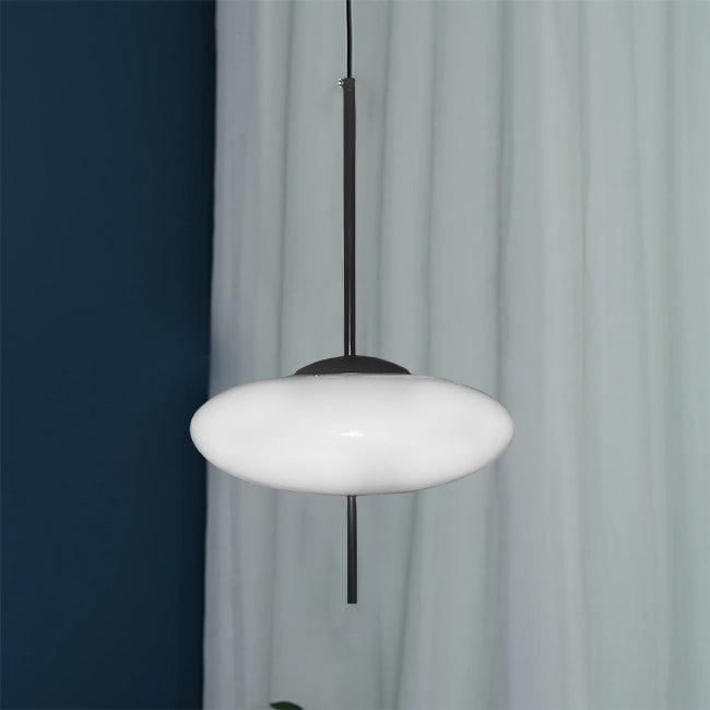 Lámpara colgante metal negro vidrio opal Ø30 cm G9 - LGLC0195