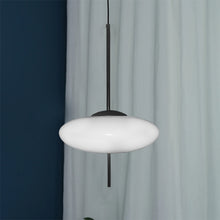 Cargar imagen en el visor de la galería, Lámpara colgante metal negro vidrio opal Ø30 cm 5W LED - LGLC0195
