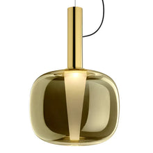 Cargar imagen en el visor de la galería, Lámpara colgante metal bronce vidrio ámbar  Ø35x30CM 5W LED - LGLC0196
