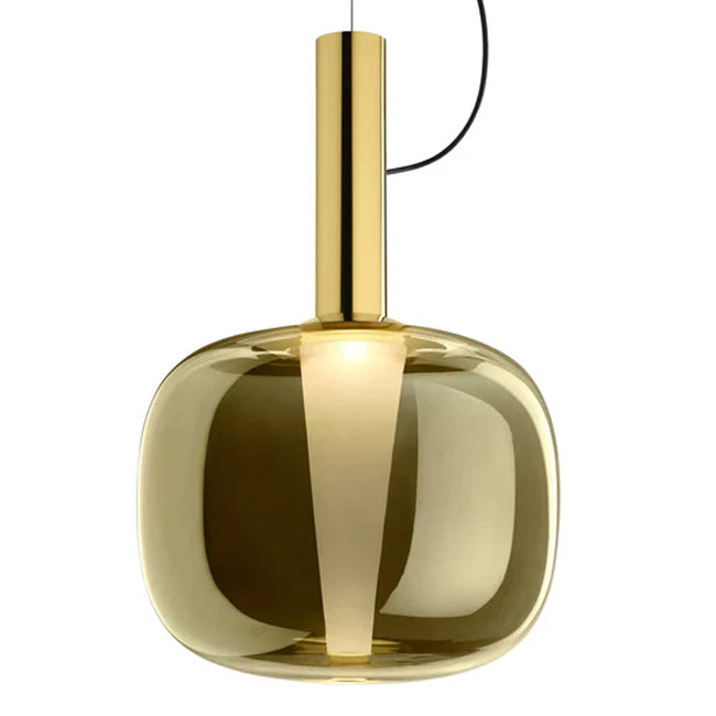 Lámpara colgante metal bronce vidrio ámbar  Ø35x30CM 5W LED - LGLC0196