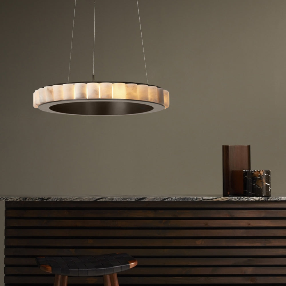 Lámpara colgante metal albastro blanco Ø63x8cm 40W LED - LGLC0200