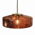 Lámpara colgante bronce vidrio café Ø30x17 cm E27 - LGLC0203