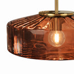 Lámpara colgante bronce vidrio café Ø30x17 cm E27 - LGLC0203