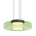 Lámpara colgante vidrio verde metal negro Ø45x11cm 12W LED - LGLC0204
