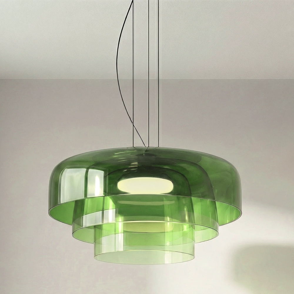Lámpara colgante vidrio verde 42x26cm LED 5W- LGLC0205