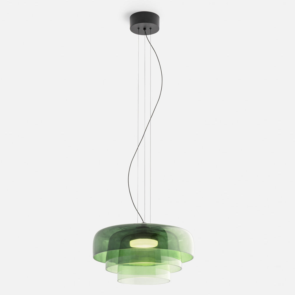Lámpara colgante vidrio verde 42x26cm LED 5W- LGLC0205