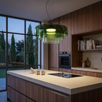 Lámpara colgante vidrio verde 42x26cm LED 5W- LGLC0205