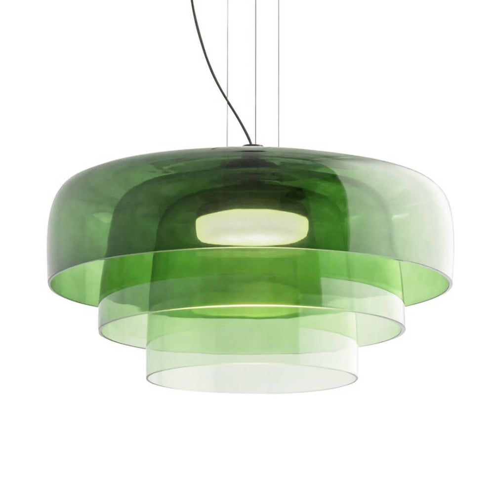 Lámpara colgante vidrio verde 42x26cm LED 5W- LGLC0205