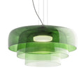 Lámpara colgante vidrio verde 42x26cm LED 5W- LGLC0205