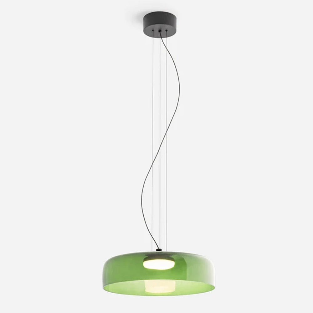 Lámpara colgante vidrio verde 42x11cm LED 5W - LGLC0206