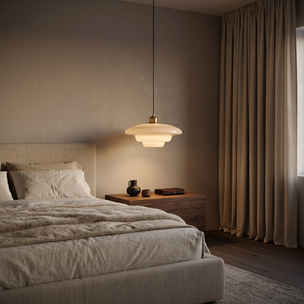 Lámpara colgante vidrio opal  Ø30x140cm E27 - LGLC0207
