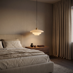 Lámpara colgante vidrio opal  Ø30x140cm E27 - LGLC0207