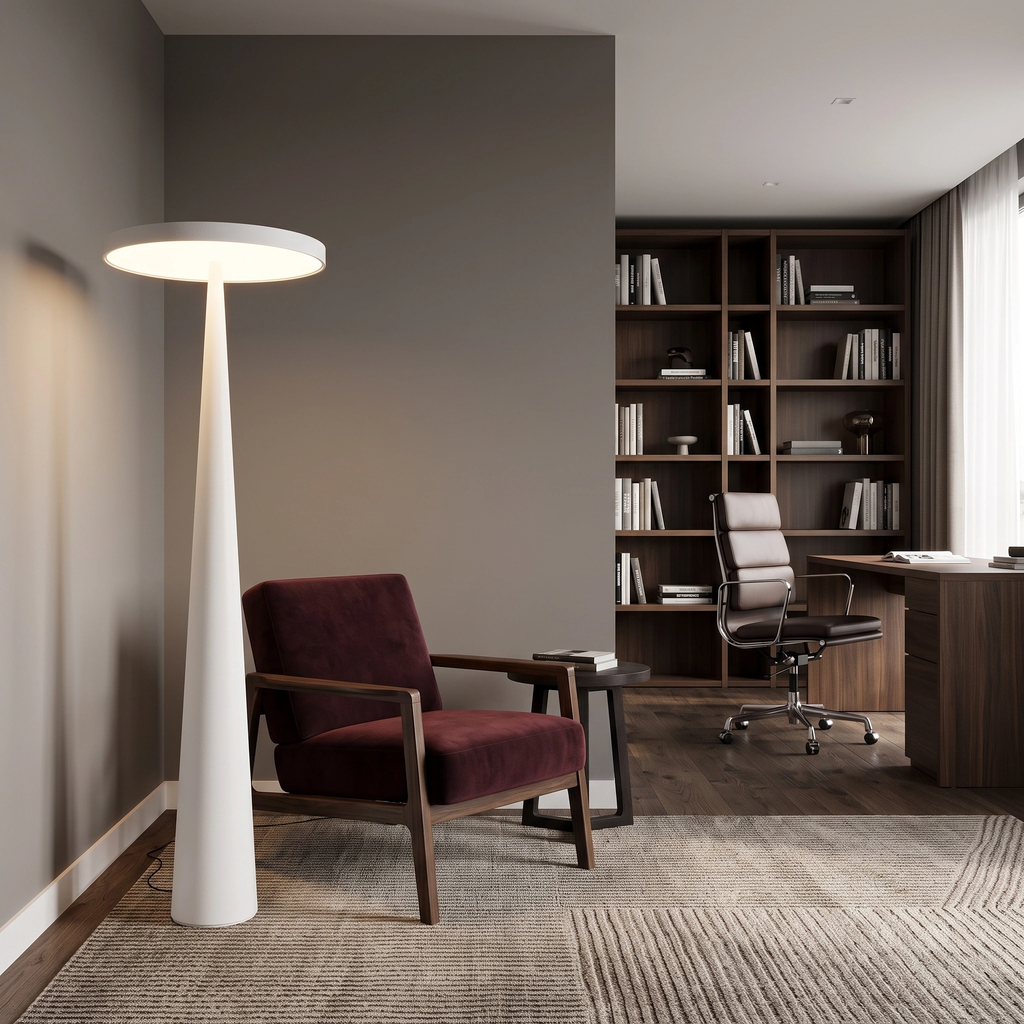 Lámpara de pie metal blanco 50X170cm 36W  LED - LGLP0036