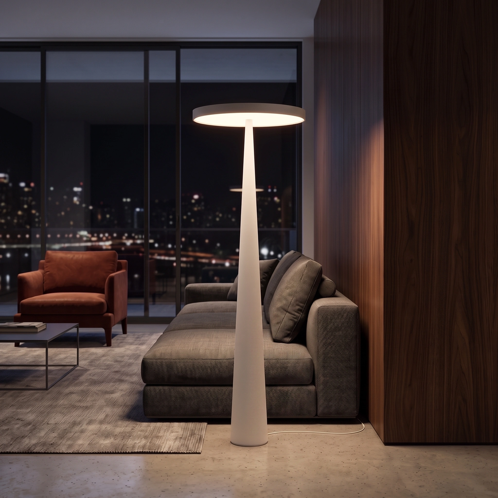 Lámpara de pie metal blanco 50X170cm 36W  LED - LGLP0036