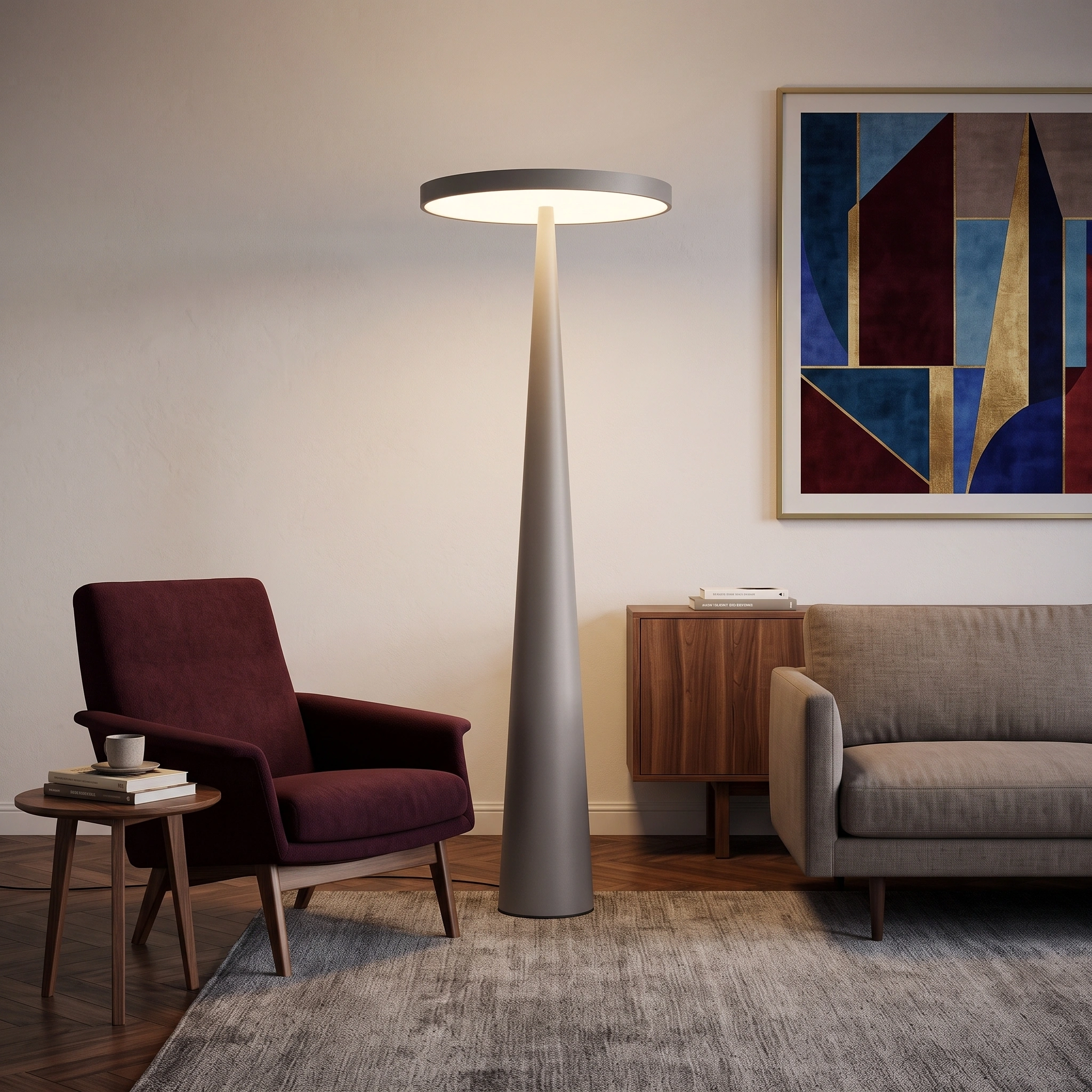 Lámpara de pie metal gris 50X170cm 36W  LED - LGLP0037