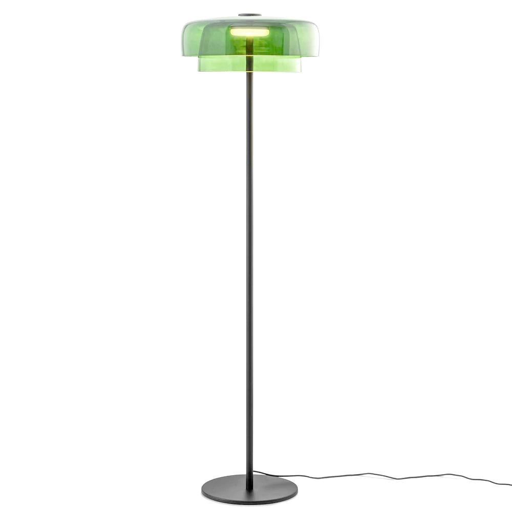 Lámpara de pie vidrio verde Ø42x150cm LED 5W - LGLP0038