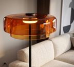 Lámpara de pie vidrio naranjo Ø42x150cm LED 5W - LGLP0039