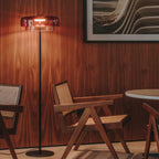 Lámpara de pie vidrio naranjo Ø42x150cm LED 5W - LGLP0039