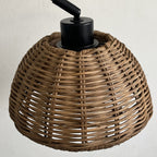 Lámpara sobremesa metal negro ratán Ø20x40x51,5 cm E27 - LGLS0054