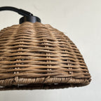 Lámpara sobremesa metal negro ratán Ø20x40x51,5 cm E27 - LGLS0054