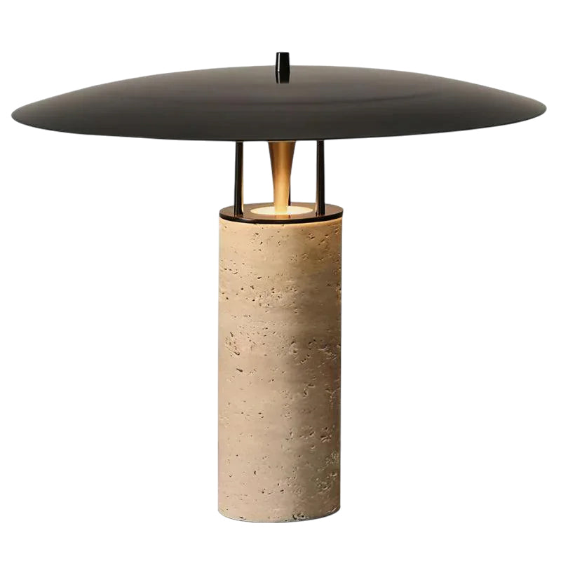 Lámpara sobremesa travertino metal negro Ø40x33 cm 5W LED  - LGLS0065
