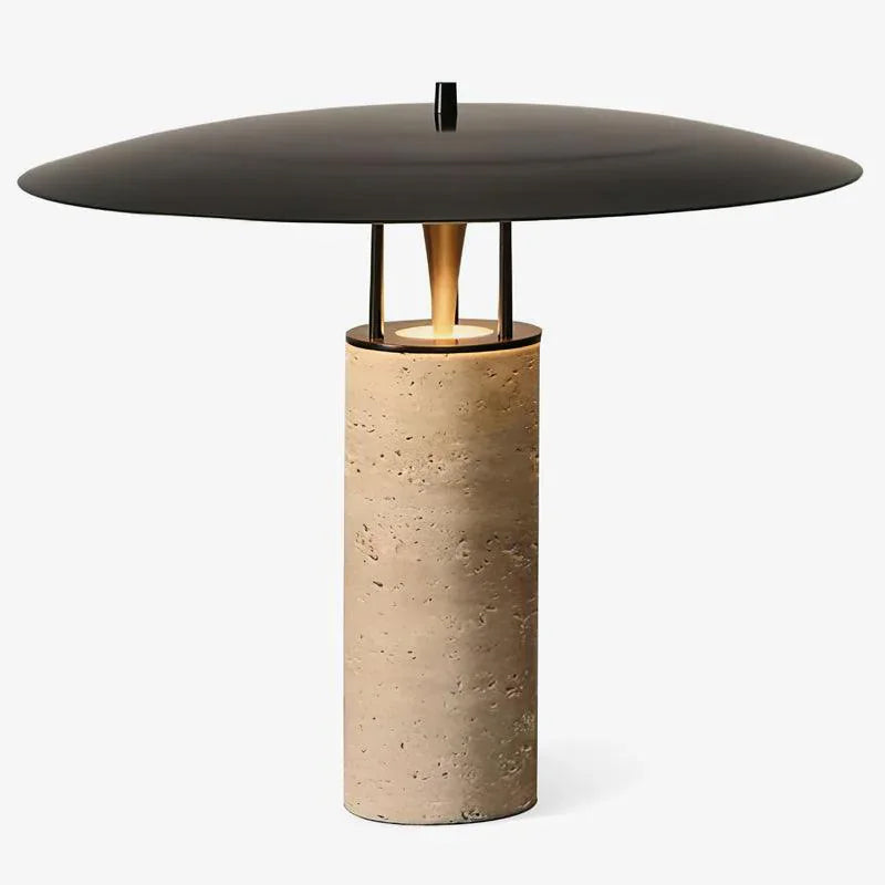 Lámpara sobremesa travertino metal negro Ø40x33 cm 5W LED  - LGLS0065