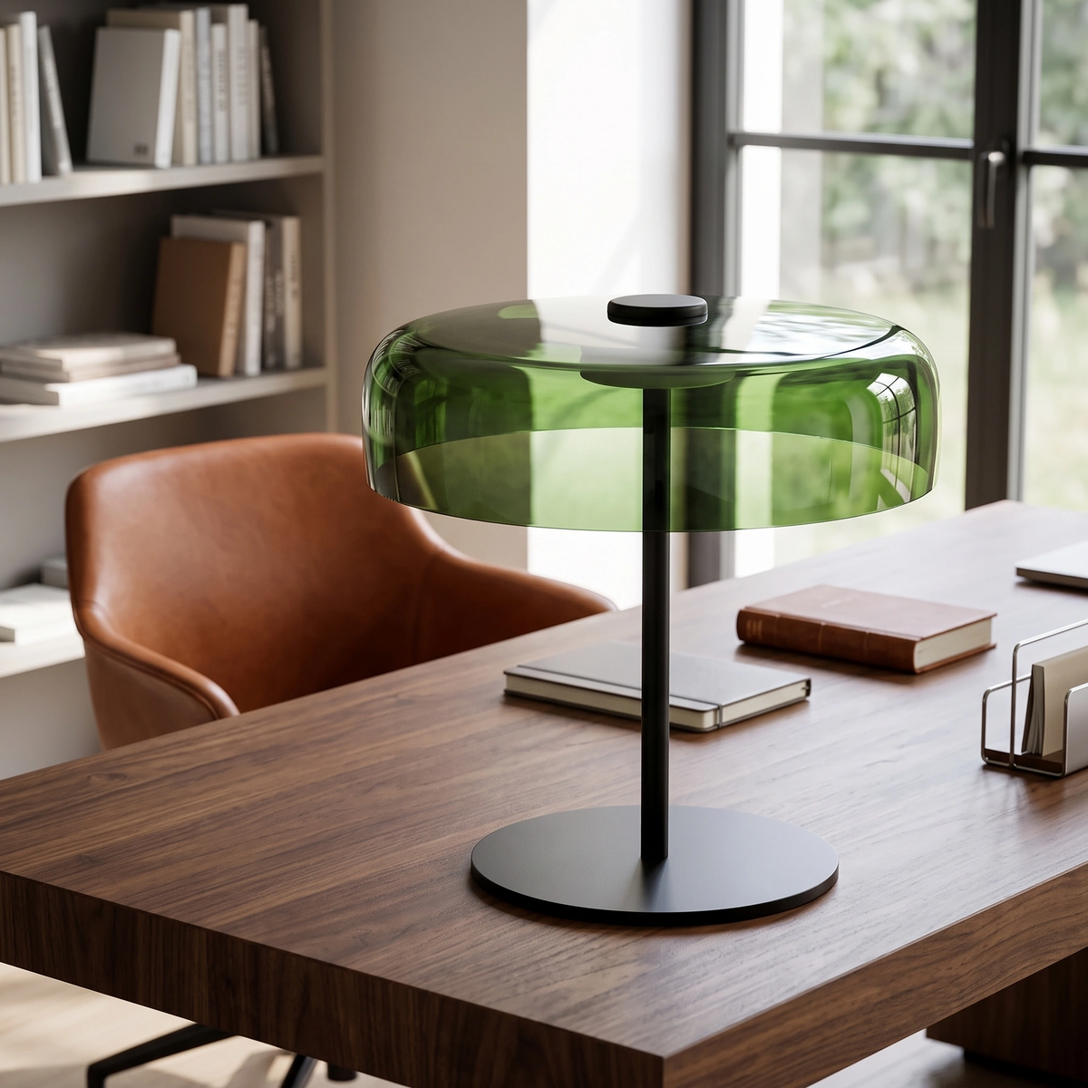 Lámpara sobremesa vidrio verde Ø42x43 cm LED 5W  - LGLS0066