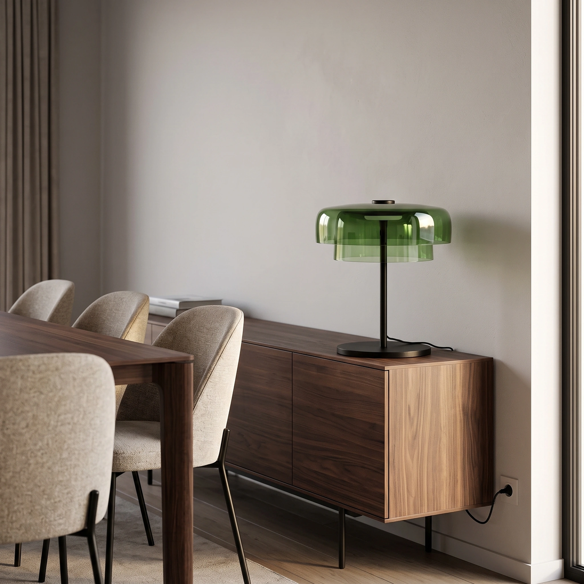 Lámpara sobremesa vidrio verde Ø42x43 cm LED 5W  - LGLS0067