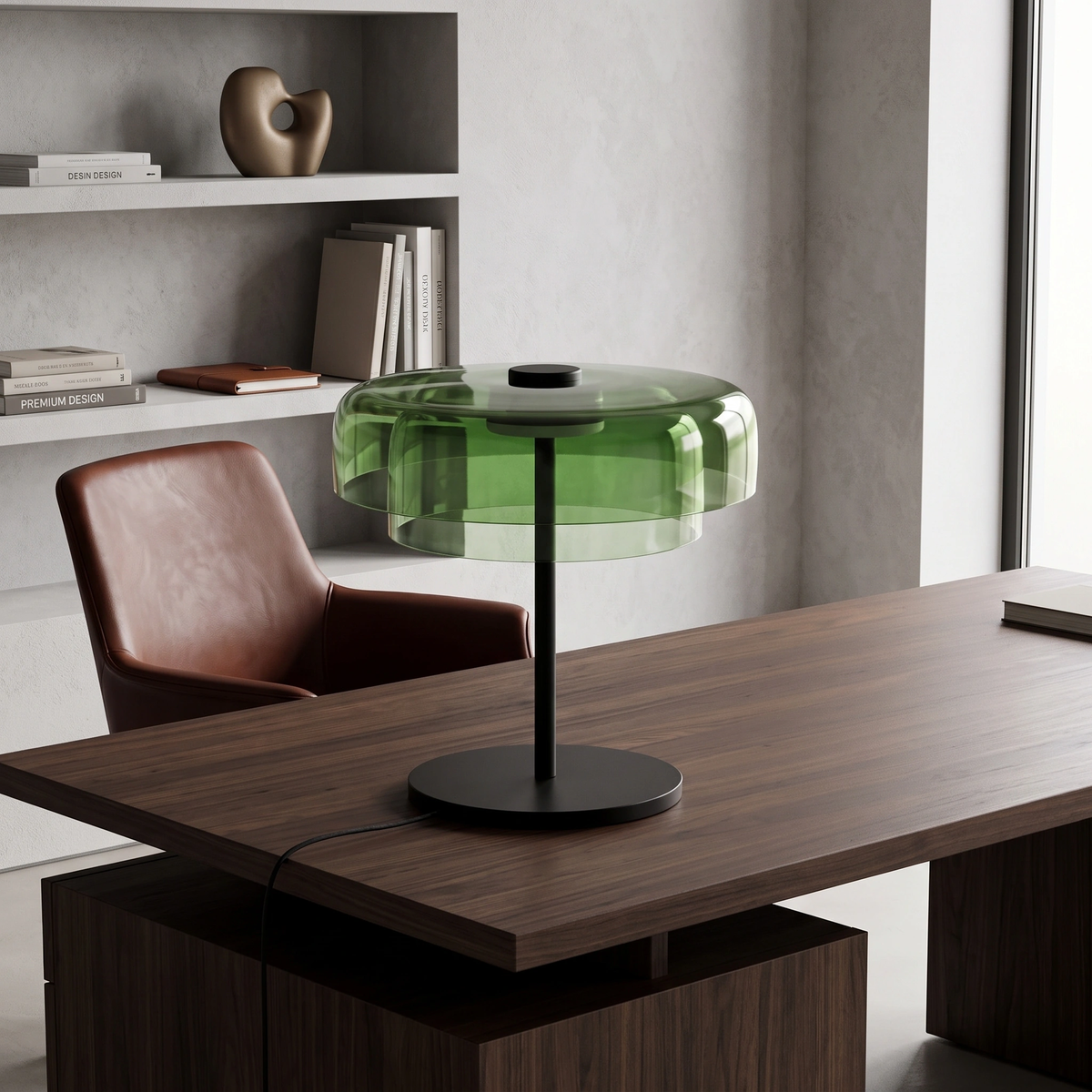 Lámpara sobremesa vidrio verde Ø42x43 cm LED 5W  - LGLS0067