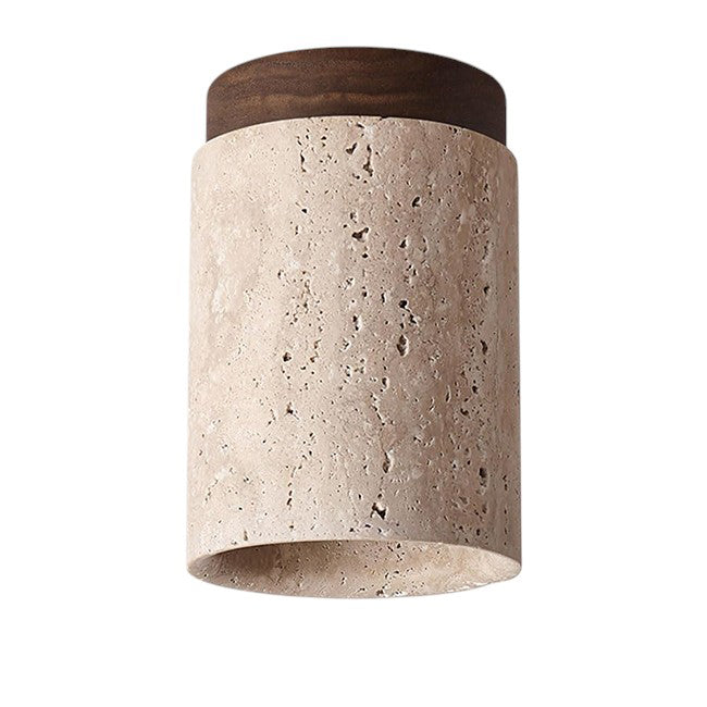 Plafón marmol travertino Ø11x16 cm E27 - LGPL0015