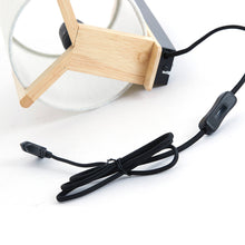 Cargar imagen en el visor de la galería, Lámpara de pared madera natural textil lino blanco Ø18x22x36cm E27 - LLAP0092
