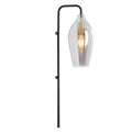 Lámpara de pared metal negro mate vidrio humo 16x18x65 cm E27 - LLAP0096